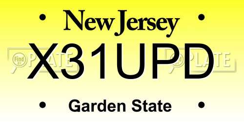 X31UPD New Jersey License Plate