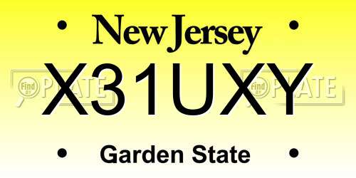 X31UXY New Jersey License Plate