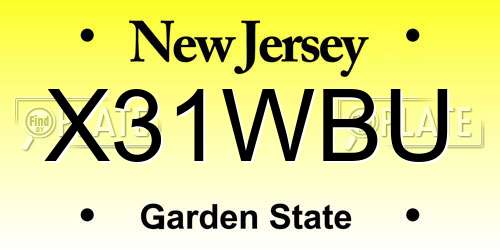 X31WBU New Jersey License Plate