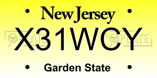 X31WCY New Jersey License Plate