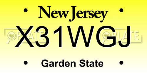 X31WGJ New Jersey License Plate