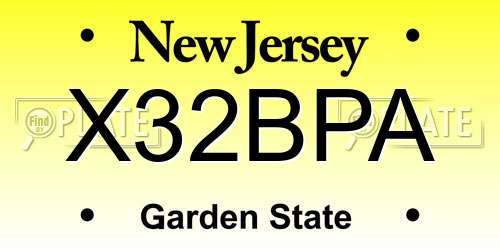 X32BPA New Jersey License Plate