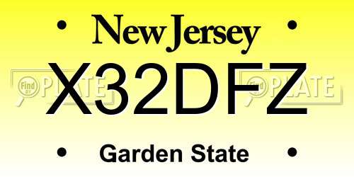 X32DFZ New Jersey License Plate