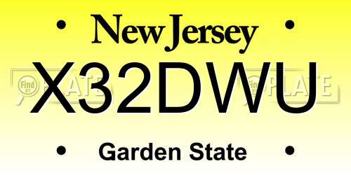 X32DWU New Jersey License Plate