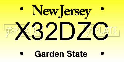 X32DZC New Jersey License Plate