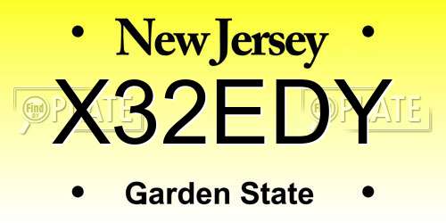 X32EDY New Jersey License Plate