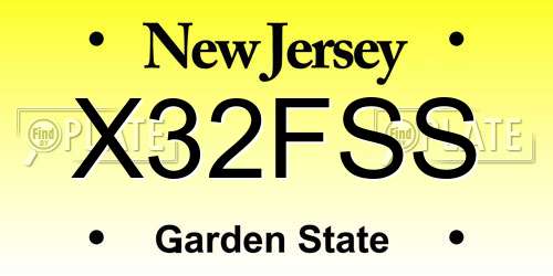 X32FSS New Jersey License Plate
