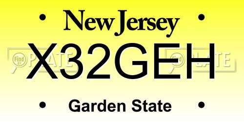 X32GEH New Jersey License Plate