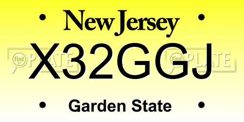 X32GGJ New Jersey License Plate