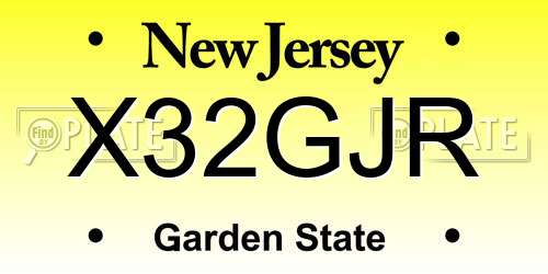 X32GJR New Jersey License Plate