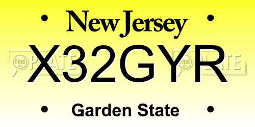X32GYR New Jersey License Plate