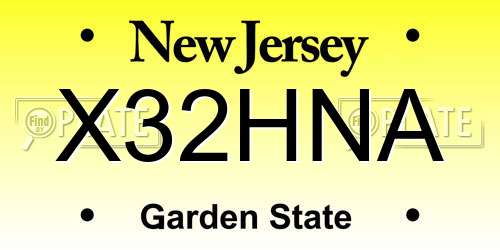 X32HNA New Jersey License Plate