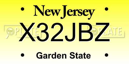 X32JBZ New Jersey License Plate