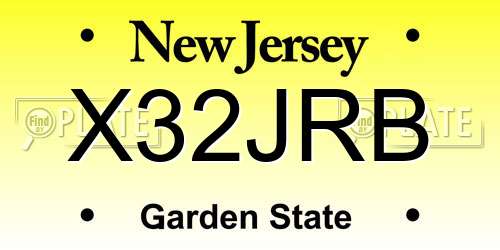 X32JRB New Jersey License Plate