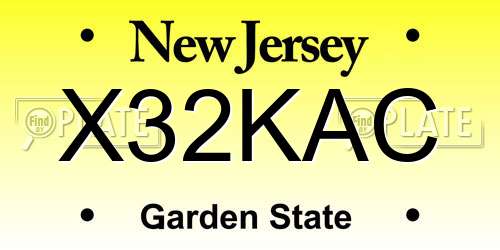 X32KAC New Jersey License Plate
