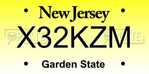 X32KZM New Jersey License Plate