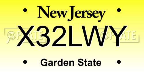 X32LWY New Jersey License Plate