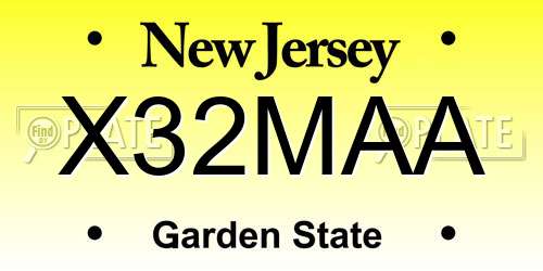 X32MAA New Jersey License Plate