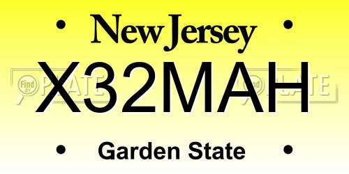 X32MAH New Jersey License Plate