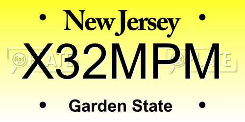 X32MPM New Jersey License Plate