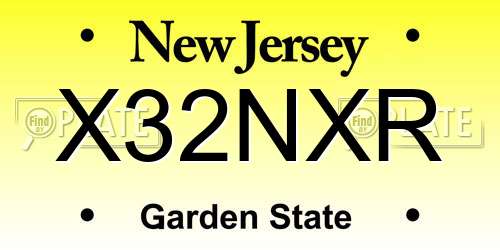 X32NXR New Jersey License Plate