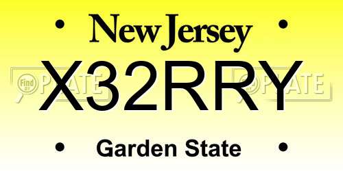 X32RRY New Jersey License Plate