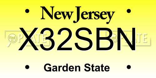 X32SBN New Jersey License Plate