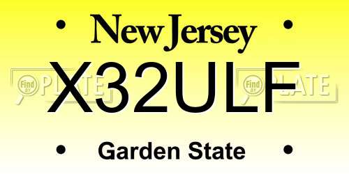 X32ULF New Jersey License Plate