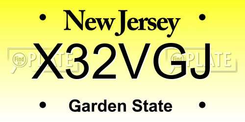 X32VGJ New Jersey License Plate