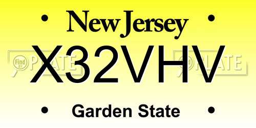 X32VHV New Jersey License Plate