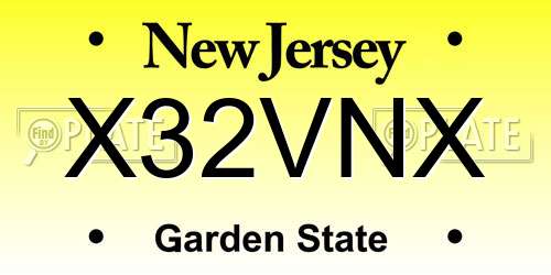 X32VNX New Jersey License Plate