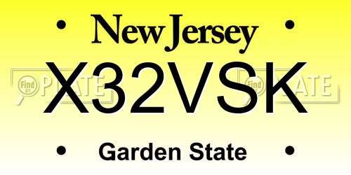 X32VSK New Jersey License Plate