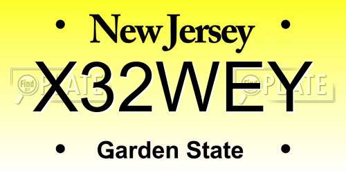 X32WEY New Jersey License Plate