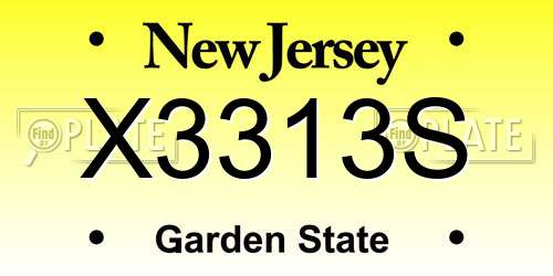 X3313S New Jersey License Plate
