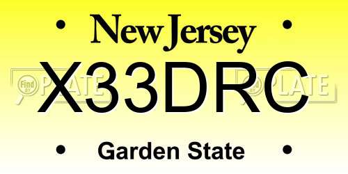 X33DRC New Jersey License Plate