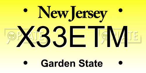 X33ETM New Jersey License Plate