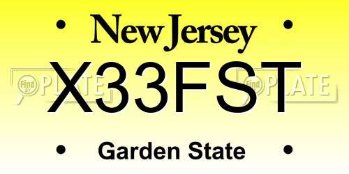 X33FST New Jersey License Plate