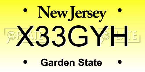 X33GYH New Jersey License Plate