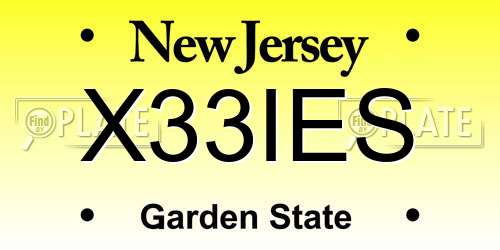 X33IES New Jersey License Plate