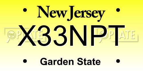 X33NPT New Jersey License Plate