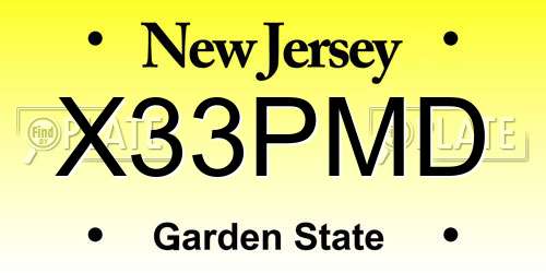 X33PMD New Jersey License Plate