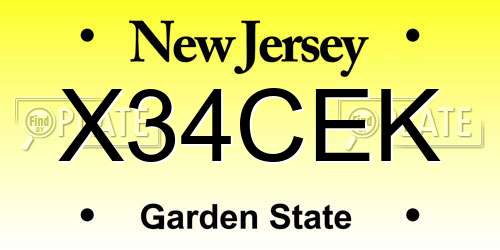 X34CEK New Jersey License Plate
