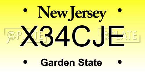 X34CJE New Jersey License Plate