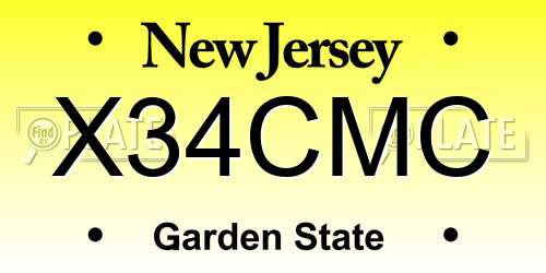 X34CMC New Jersey License Plate