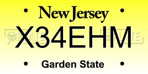 X34EHM New Jersey License Plate