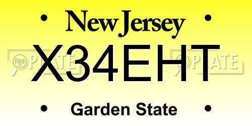 X34EHT New Jersey License Plate