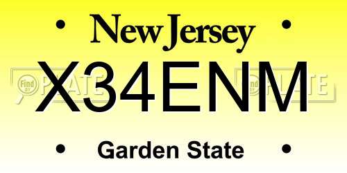 X34ENM New Jersey License Plate