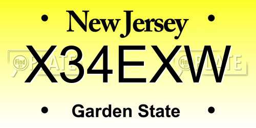 X34EXW New Jersey License Plate