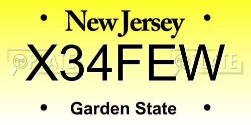 X34FEW New Jersey License Plate