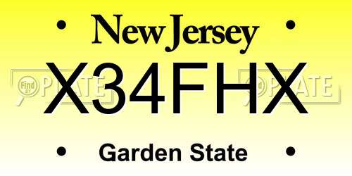 X34FHX New Jersey License Plate